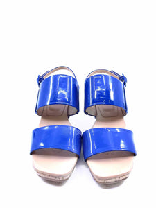 ROGER VIVIER Size 8 Blue Patent Leather Sandals