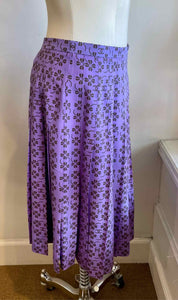 CHANEL Size 6 Purple, Brown Silk Clover Skirt