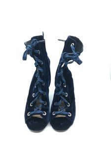 PRADA Blue Lace Up Ankle Boot | 8 - Labels Luxury