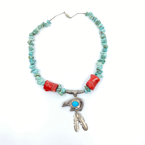 NAVAJO Sterling SIlver Turquoise Necklace - Labels Luxury