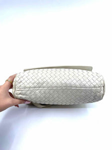 BOTTEGA VENETA White Leather Woven Handbag