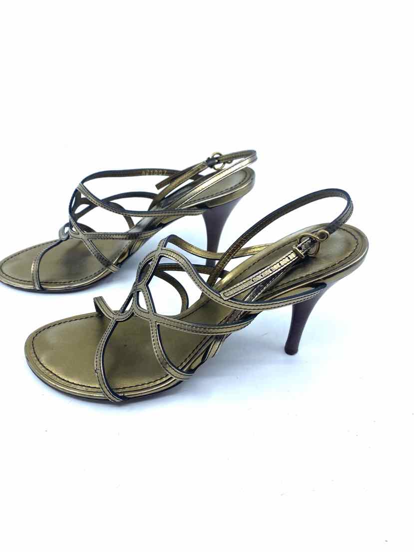 LOUIS VUITTON Size 7 Bronze Leather Solid Sandals – Labels Luxury