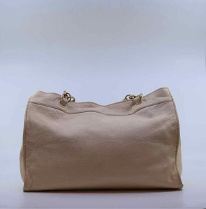 CHANEL Cream Leather Leather Woven Handbag