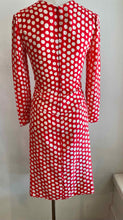 Load image into Gallery viewer, VALENTINO Size 6 Red Silk Polka Dot Dress
