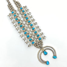 Load image into Gallery viewer, Sterling Silver Singer Navajo Turquoise Necklace - Labels Luxury
