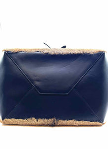 CELINE Black & beige Leather Goat Handbag