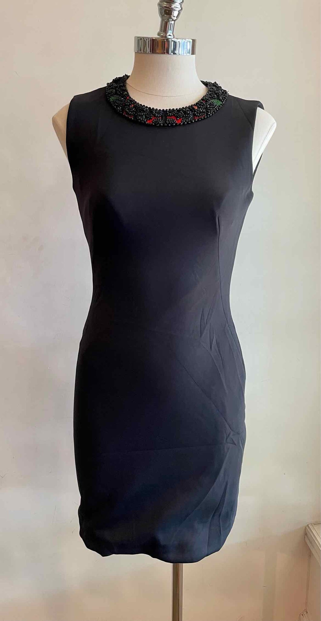 ALEXANDER MCQUEEN Size 4 Black Beaded Dress Labels Luxury