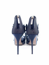 Load image into Gallery viewer, OSCAR DE LA RENTA Size 7.5 Black Mesh Plastic Beaded Sandals
