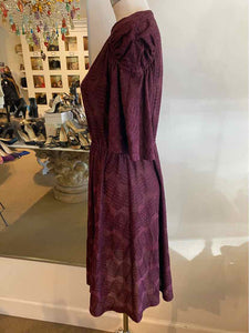 MISSONI Size 6 Wine Knit Shimmery Dress