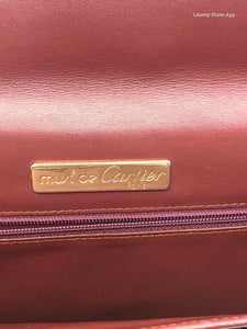 CARTIER Maroon Solid Clutch - Labels Luxury
