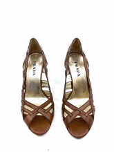 Load image into Gallery viewer, PRADA Brown Leather Cut Out Sandal | 7
