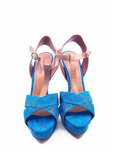 MISSONI Size 8.5 Blue Lace Sandals