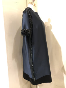 LANVIN Navy Beaded Fringe Dress | 6 - Labels Luxury