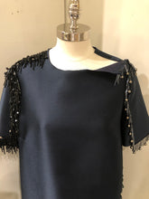 Load image into Gallery viewer, LANVIN Navy Beaded Fringe Dress | 6 - Labels Luxury
