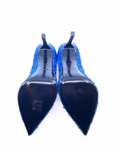 Load image into Gallery viewer, SAINT LAURENT Size 7.5 Royal Blue Sequined Solid Pumps
