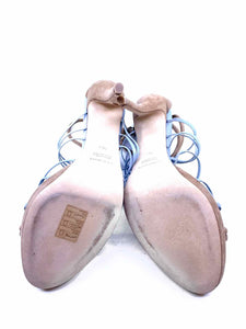GIORGIO ARMANI Size 10.5 Baby Blue Leather Sandals