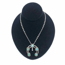 Load image into Gallery viewer, Sterling Silver Horseshoe Turquoise Necklace - Labels Luxury
