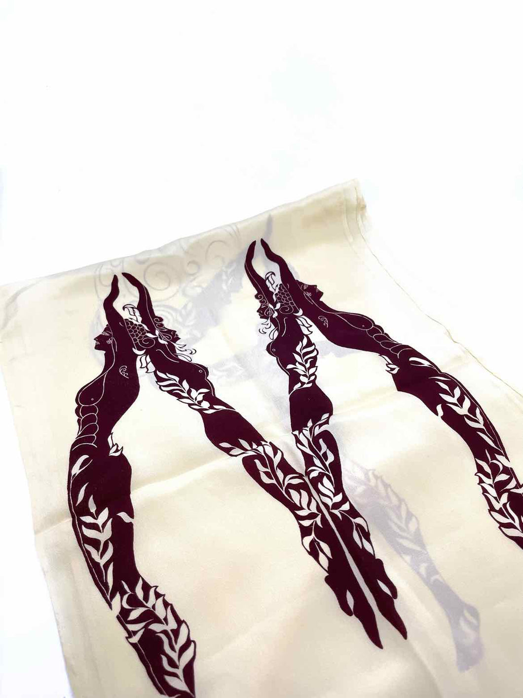 PHYLLIS MORRIS Cream, Brown Rectangle Scarf