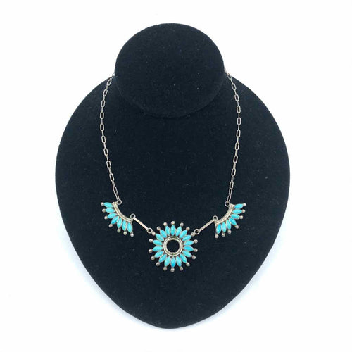 ZUNI Sterling Silver Turquoise Necklace - Labels Luxury