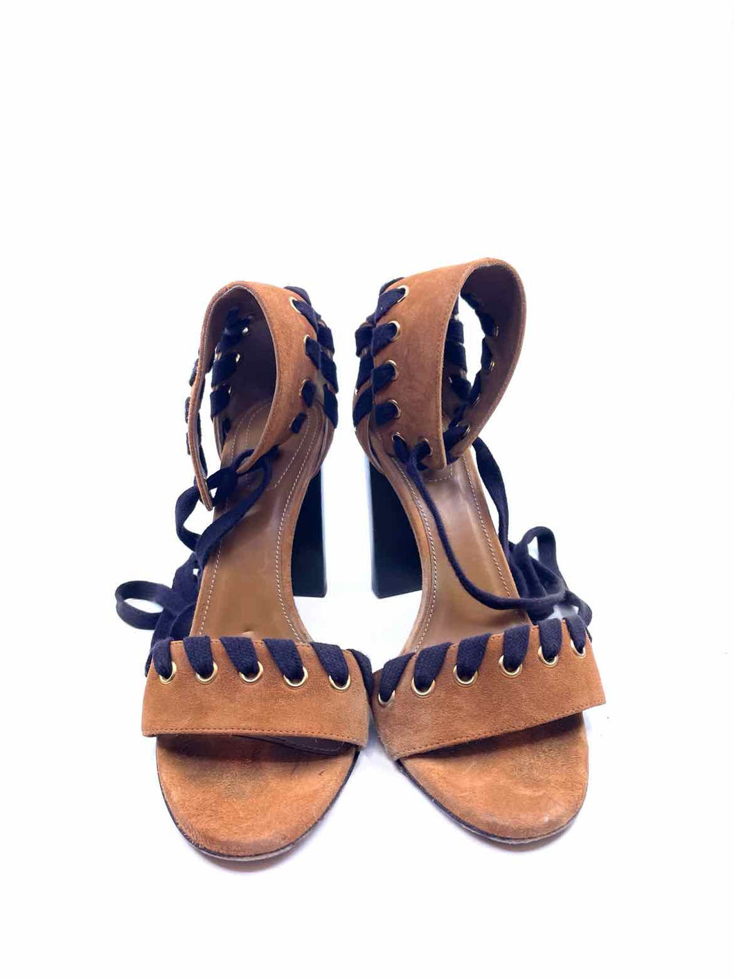 CHLOE Size 7.5 Camel, Brown Suede Solid Sandals