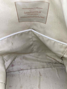 LOUIS VUITTON Beige, White Canvas Monogram Buzas Handbag