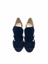 Load image into Gallery viewer, JIMMY CHOO Size 7 Black &amp; Gold Suede Solid Pumps
