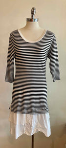 MOSCHINO Size M Black & White Stripe Dress