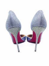 Load image into Gallery viewer, CHRISTIAN LOUBOUTIN Size 10 Purple, Silver Glitter Iriza Half-D&#39;Orsay Pumps
