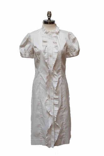 DIANE VON FURSTENBERG White Ruffled Dress | 8 - Labels Luxury