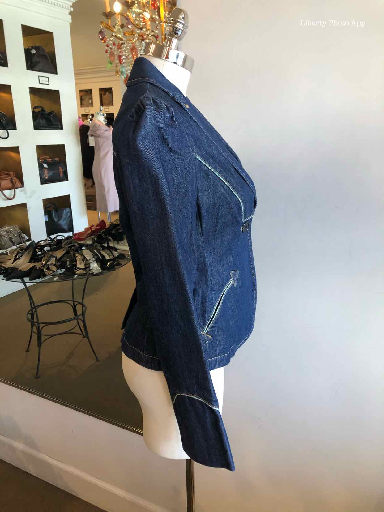 MARC JACOBS Size 6 Denim Cotton Solid Jacket – Labels Luxury