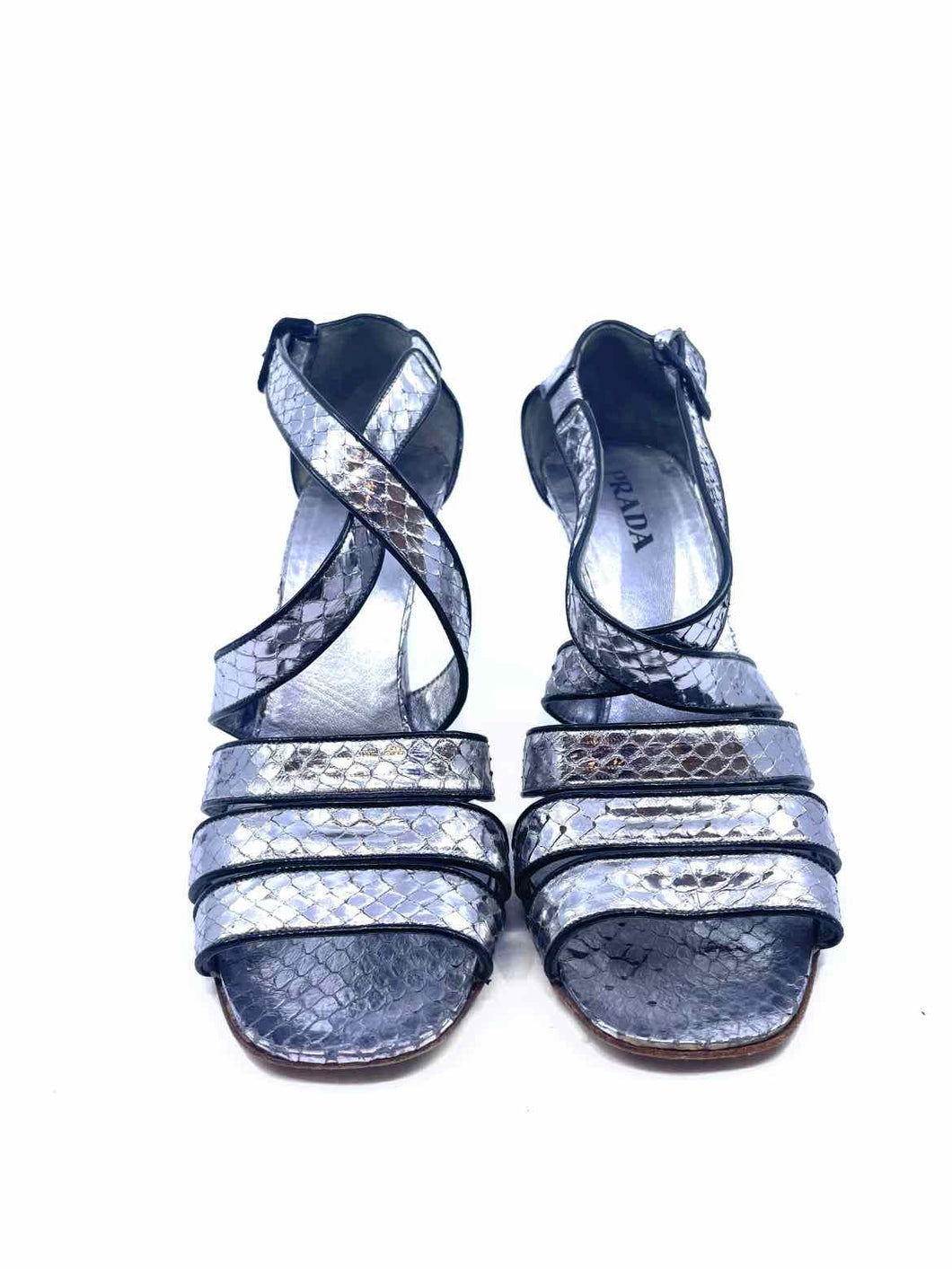 PRADA Silver Sandals | 7.5