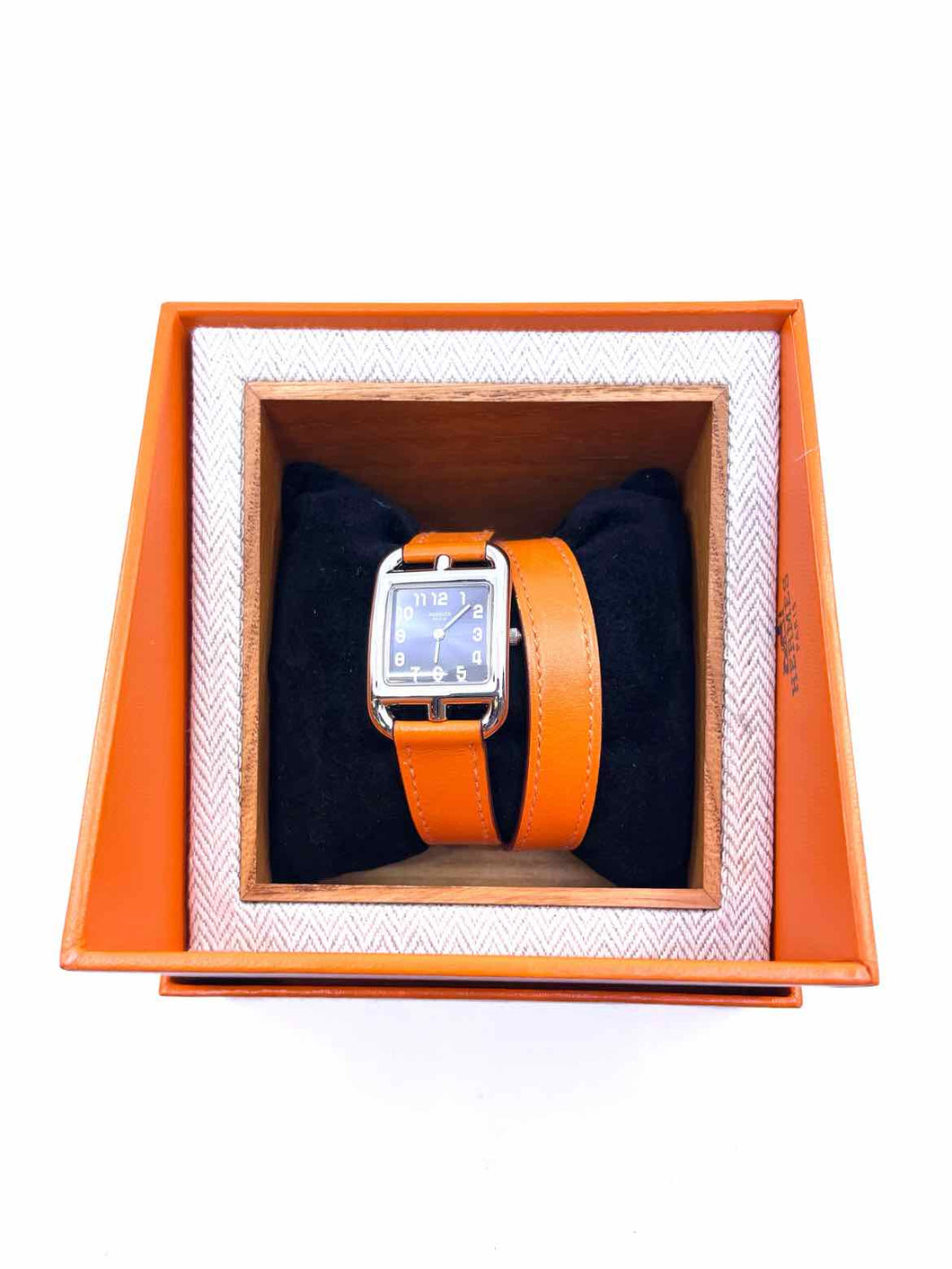 HERMES Orange Leather Watch