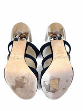 Load image into Gallery viewer, JIMMY CHOO Size 7 Black &amp; Gold Suede Solid Pumps
