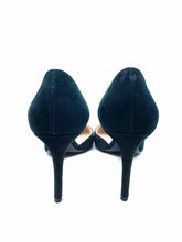 Load image into Gallery viewer, PRADA Size 9.5 Black &amp; Green Suede Pumps

