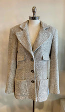 Load image into Gallery viewer, CHANEL Size 8 Light Grey Poly Blend Blazer
