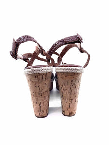 GASTONE LUCIOLI Size 10.5 Brown Leather Sandals