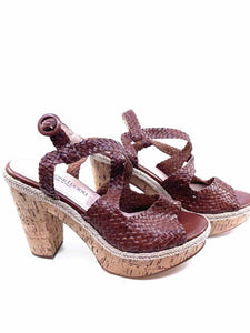 GASTONE LUCIOLI Size 10.5 Brown Leather Sandals