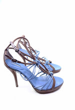 Load image into Gallery viewer, GIORGIO ARMANI Size 10.5 Baby Blue Leather Sandals
