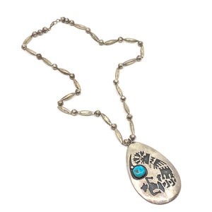 J BEGAY Sterling Silver Turquoise Necklace - Labels Luxury