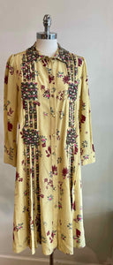 VALENTINO Size 6 Yellow Floral Dress