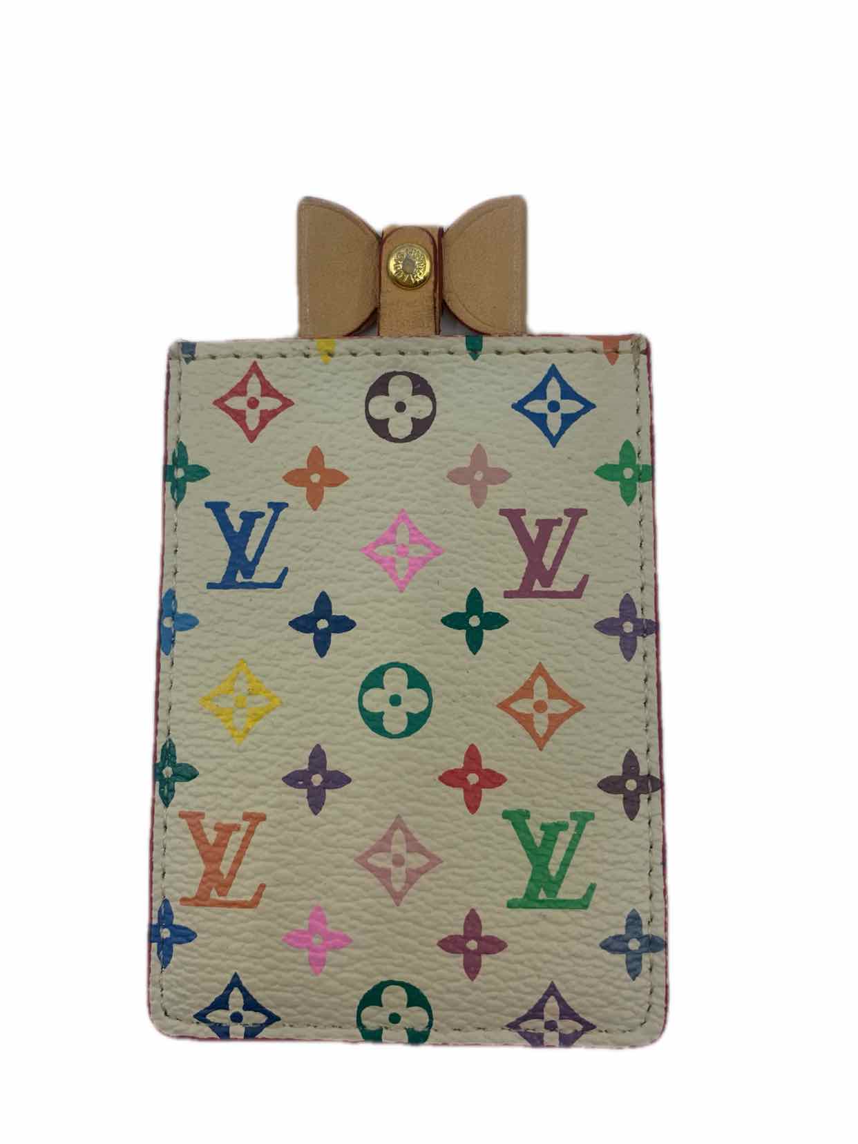 Louis Vuitton White Monogram Multicolor Card Holder or Mirror Case