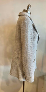 CHANEL Size 8 Light Grey Poly Blend Blazer