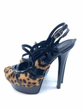 Load image into Gallery viewer, FENDI Black, Brown Patent Leather Cheetah Pony Hair Sling back | 7
