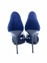 Load image into Gallery viewer, GIORGIO ARMANI Size 11 Navy Suede Pumps
