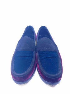 PIERRE HARDY Size 7 Black & Burgundy Velvet Loafers