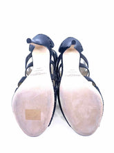 Load image into Gallery viewer, JIMMY CHOO Mercy Size 10.5 Black Leather Snakeskin Sandals

