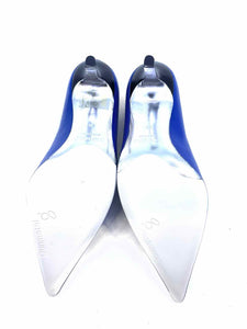 GUNMETAL Size 5.5 Blue Leather Pumps