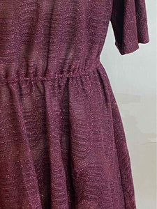 MISSONI Size 6 Wine Knit Shimmery Dress