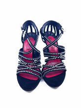 Load image into Gallery viewer, CESARE PACIOTTI Size 7 Black Suede Studs Sandals

