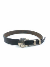 Load image into Gallery viewer, Silver Buckle Black Belt | 28 - Labels Luxury
